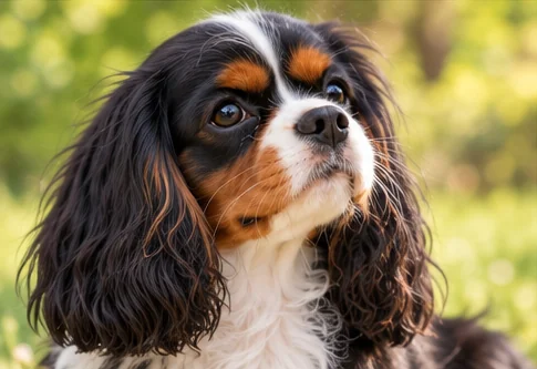 Cavalier King Charles à la robe tricolore